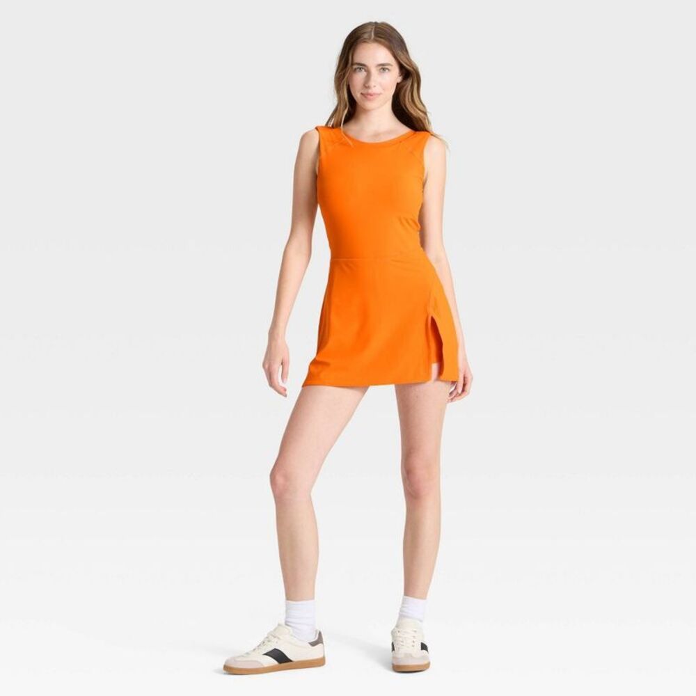 Women's Game Day High Neck Low Back Active Dress - JoyLab Orange M